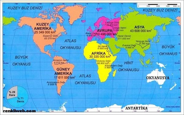 Dünyamız Haritası kıtalar